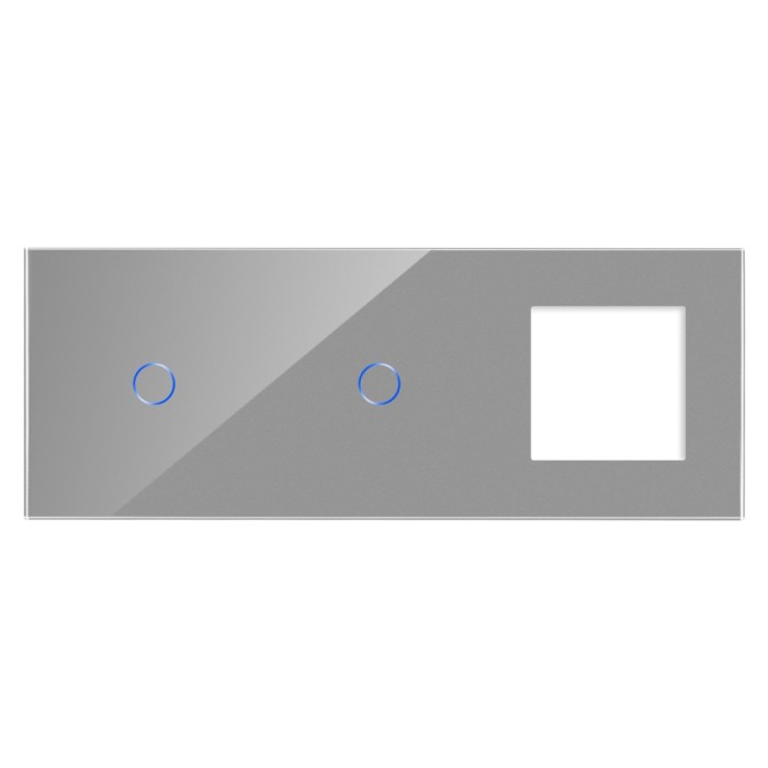 Panou Intrerupator Simplu + Simplu si Priza cu Touch din Sticla LUXION SmartElectro IntelligentHouse