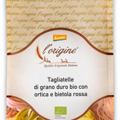 Paste tagliatelle BIO demeter din grau dur, urzica si sfecla rosie L'origine