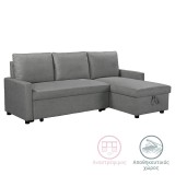 Cumpara ieftin Coltar extensibil reversibil Infuse cu spatiu de depozitare material textil antracit 203x130x88 cm
