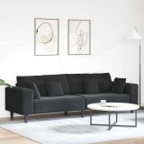 Cumpara ieftin Canapea din catifea cu pernă cu pernă Negru 208 cm Catifea