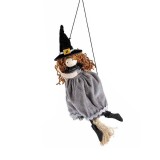 Figurina Vrajitoare Halloween textil multicolor IY cm 28 H