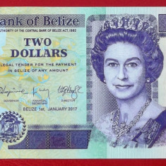 Belize 2 $ Dollars 2017 UNC necirculata **