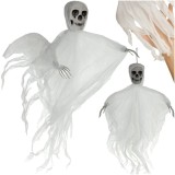 Schelet suspendat alb pentru Halloween Ruhhy, decor realist 70 x 60 cm