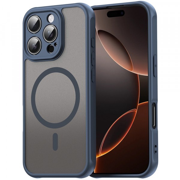 Husa MagSafe pentru Apple iPhone 11 Pro Max, Techsuit, HaloFrost II, Bleumarin