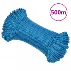 Fr&acirc;nghie de lucru, albastru, 3 mm, 500 m, polipropilenă