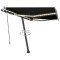 Copertina retractabila manual cu LED, antracit, 350x250 cm