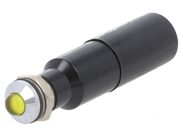 Lampă LED galbenă convexă 230VAC &Oslash;8mm IP67 7mcd