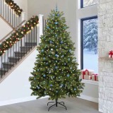 vidaXL Brad de Crăciun artificial cu 300 LED Verde 300 cm PVC și Metal 3395728