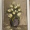 Pictura Vas cu flori, ulei pe placaj, pasta groasa 13x20 cm