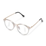 Ochelari Fara Dioptrii Navaris Lumina Albastra, Rame Metal Aurii, Rotunzi, Unisex, Protectie PC