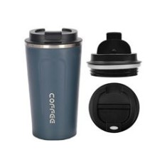 Cană tip termos, oțel inoxidabil, albastră, 510 ml