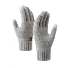 Manusi de Barbat, Model H, Functie Touchscreen (ecran tactil), Material Acril Tricotat, Manseta Elastica, Interior Catifelat