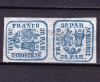 ✅ RO 1864 ,LP 13 ,&quot;Principatele Unite II&quot;, 30 PAR pereche 90 grade , mica decolorare o marca , pare MNH, Nestampilat