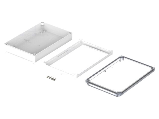 Carcasă desktop BOPLA BoVersa policarbonat IP68 185x275x73mm alb transparent