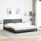 vidaXL Cadru de pat fără saltea, gri &icirc;nchis, 180x200 cm, textil