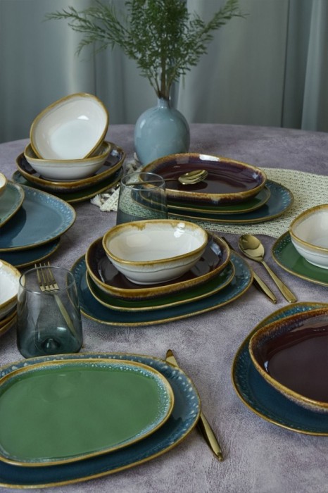 Keramika Set de vesela - Shizen Mix Tetra - 24 bucăți - 6 persoane - Stoneware