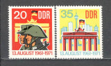 D.D.R.1971 10 ani Zidul din Berlin SD.329, Nestampilat