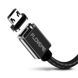 Cablu Incarcare USB la MicroUSB Floveme Magnetic, 3A, 1 m, Negru