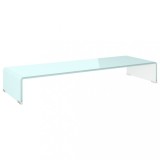 vidaXL Stativ TV/monitor din sticlă, alb, 90x30x13 cm