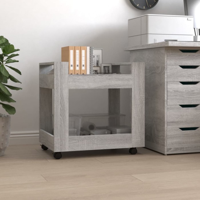 Gossi carucior de birou, gri sonoma, 60x45x60 cm, lemn prelucrat