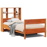 Cumpara ieftin Pat biblioteca fara saltea maro ceruit 75x190 cm lemn masiv pin