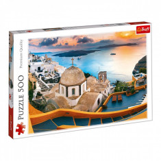 Puzzle 500 piese, model santorini apus, 40&amp;amp;#215;26,5 cm , multicolor foto