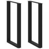 VidaXL Picioare de masă de bar &icirc;n formă de U, 2 buc., negru, 60 x (100-101) cm, oțel 4013236