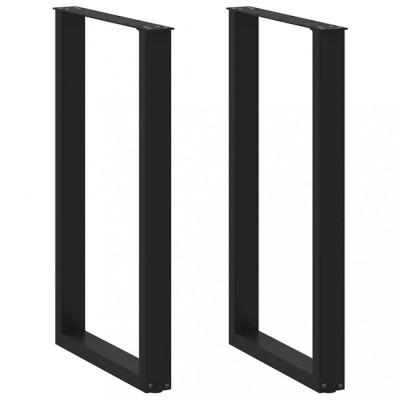 vidaXL Picioare de masă de bar &amp;icirc;n formă de U, 2 buc., negru, 60 x (100-101) cm, oțel 4013236 foto