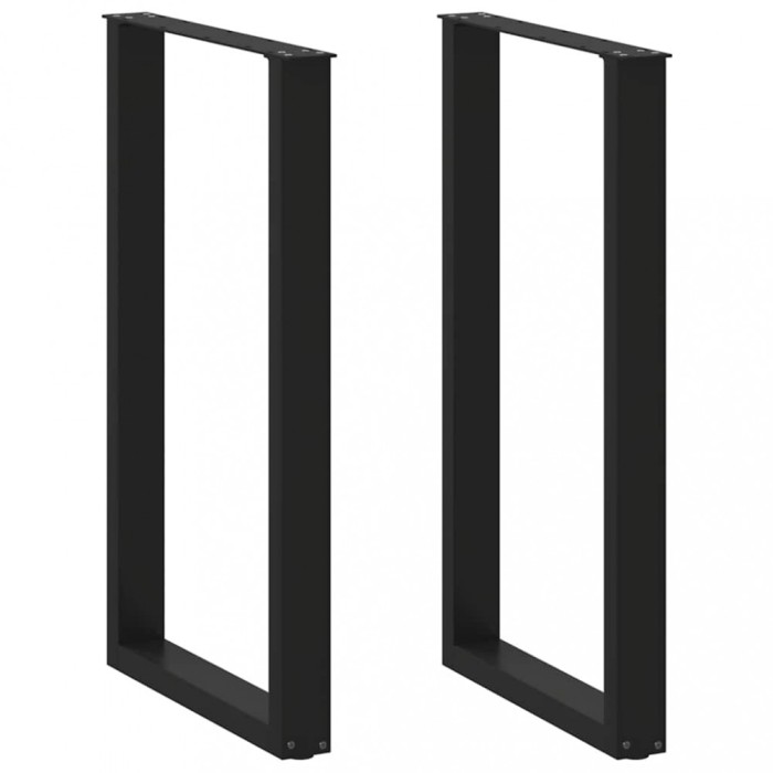 vidaXL Picioare de masă de bar &icirc;n formă de U, 2 buc., negru, 60 x (100-101) cm, oțel 4013236