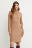 Morgan rochie din amestec de lana RMSTORI culoarea maro, mini, dreaptă, RMSTORI