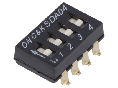 DIP-SWITCH 4 secțiuni ON-OFF, 24VDC foto