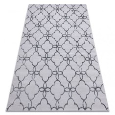 Covor MEFE modern 8504 Spalier, Flori structural două niveluri de l&acirc;nă gri inchis, 280x370 cm