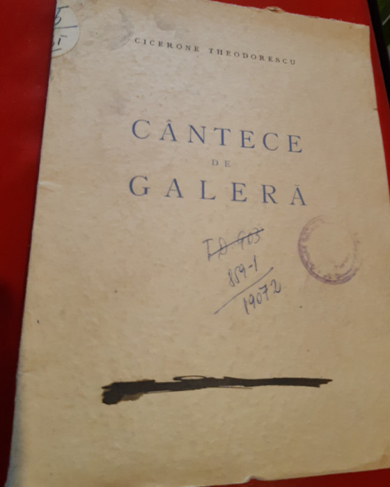 CANTECE DE GALERA CICERONE THEODORESCU T