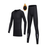 Set complet de lenjerie termică pentru băieți, tricou și chiloți din fleece, cu m&acirc;neci lungi, călduros, de compresie, sportiv