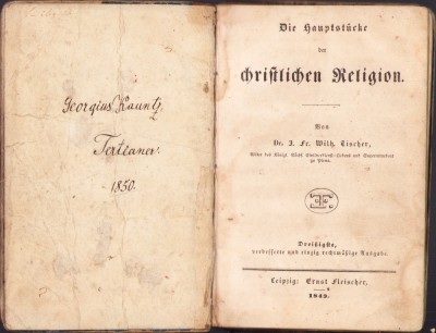 HST C2003 Die Hauptstucke der christlichen Religion 1849 de Fischer, Leipzig foto