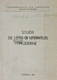 Studii Limbi si Literaturi Moderne 1987, Universitatea Timisoara, 310 Pagini, Romana, Brosata