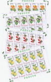 RO-207-Romania 2002-Lp 1596a Fructe-4 Minicoli cu 10 timbre nestampilate-MNH, Nestampilat