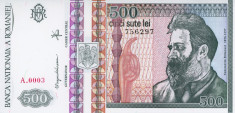 ROMANIA 500 LEI 1992 A-UNC - FIFIGRAN FATA foto