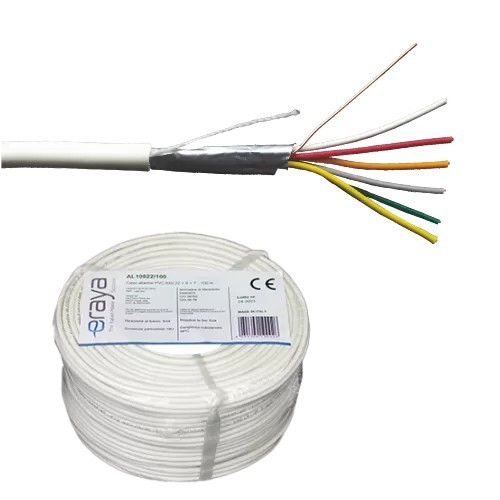 Cablu de alarma 6 fire ecranate, cupru integral, 100m - eRaya AL10622-100