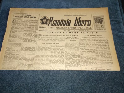 ZIARUL ROMANIA LIBERA 16 MAI 1951 foto