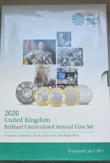 Set anual 13 monede 2020 Marea Britanie, Royal mint pack ,Brilliant uncirculated