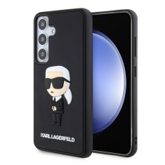 Husa originala Samsung Galaxy S24 Karl Lagerfeld 3D Design, Rubber Ikonik, negru, KLHCS24S3DRKINK foto