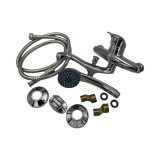 Baterie Cada Montare Perete Alama Finisaj Cromat Cartus 40mm Include Furtun Dus Para RV-11