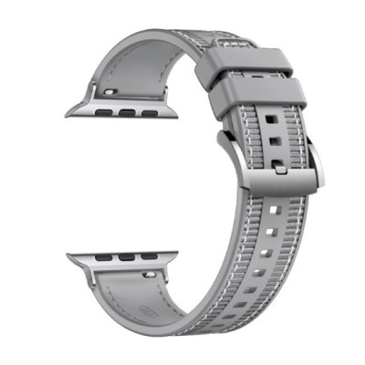Curea pentru Apple Watch 1/2/3/4/5/6/7/8/9/SE/SE 2/Ultra/Ultra 2 (42/44/45/49mm) - Techsuit Watchband (W051) - Gray foto