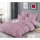 Cumpara ieftin Lenjerie de Pat Dublu, Bumbac Finet-Creponat, 6 Piese, Lila- LJ1095