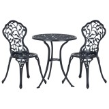 Outsunny Set bistro pentru 2 persoane Mobilier de balcon Masă bistro cu 2 scaune Negru | Aosom Romania