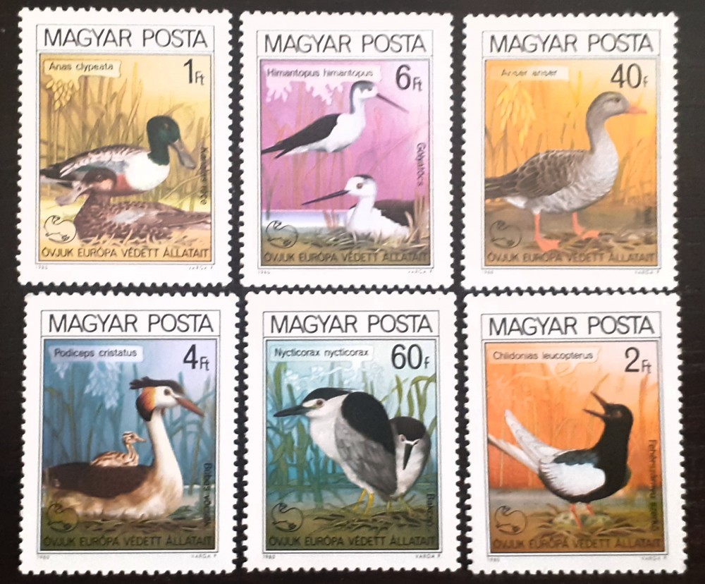 Ungaria 1980 pasari, fauna, rate, ga?te, serie 6v.mnh | arhiva Okazii.ro
