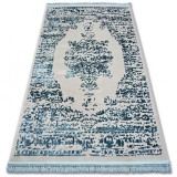 Covor acril Manyas 192AA gri și albastru Franjuri, 80x300 cm, Dreptunghi, Lana