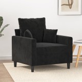 Gossi fotoliu canapea, negru, 60 cm, catifea
