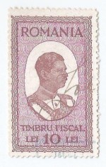*Romania, lot 1102 cu 1 timbru fiscal general, 1932, oblit.